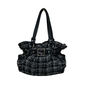 Wilson Tweed and Leather Bucket Handbag